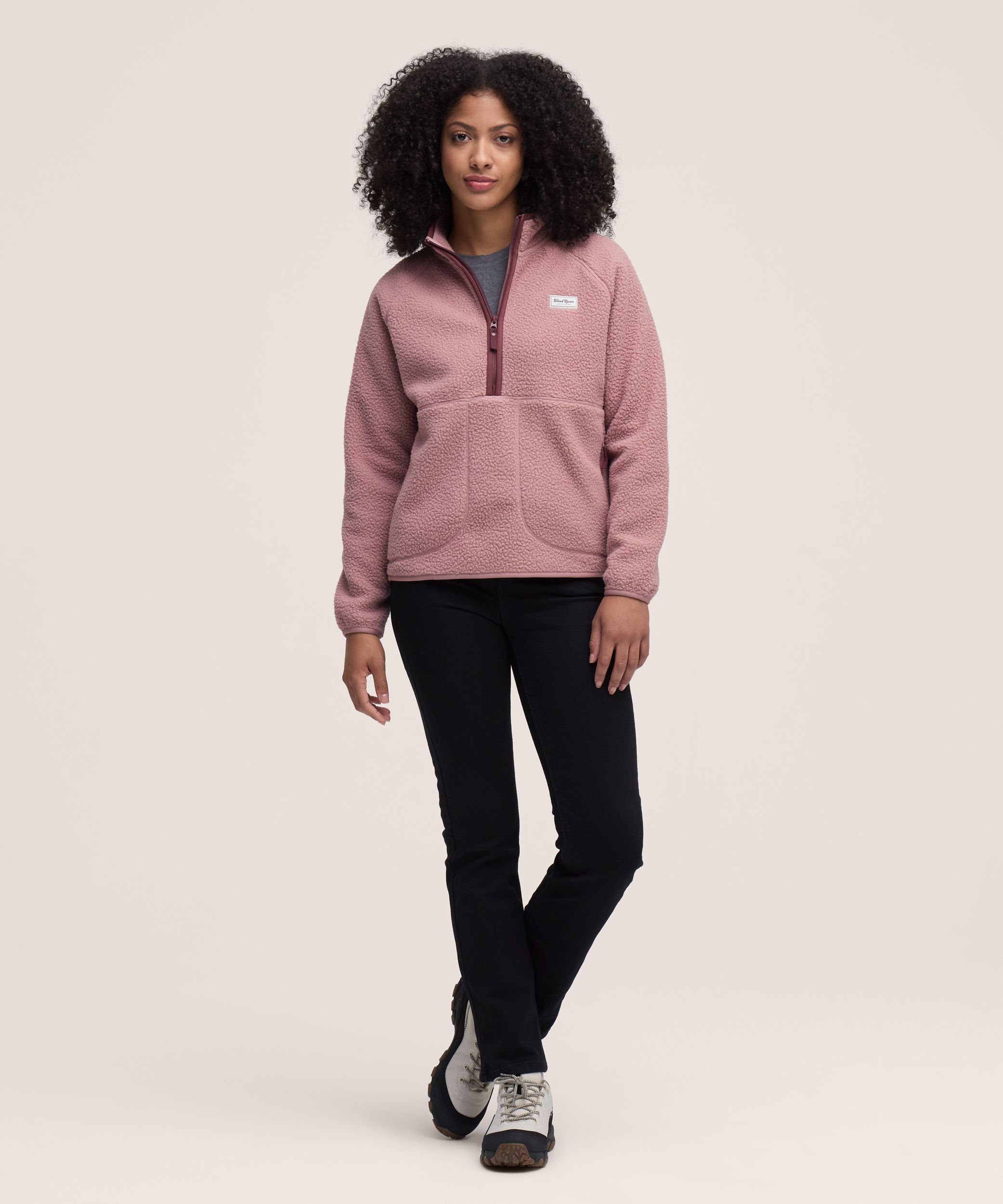 Chandail en sherpa à demi-glissière et avec T-Max pour femmes, WindRiver