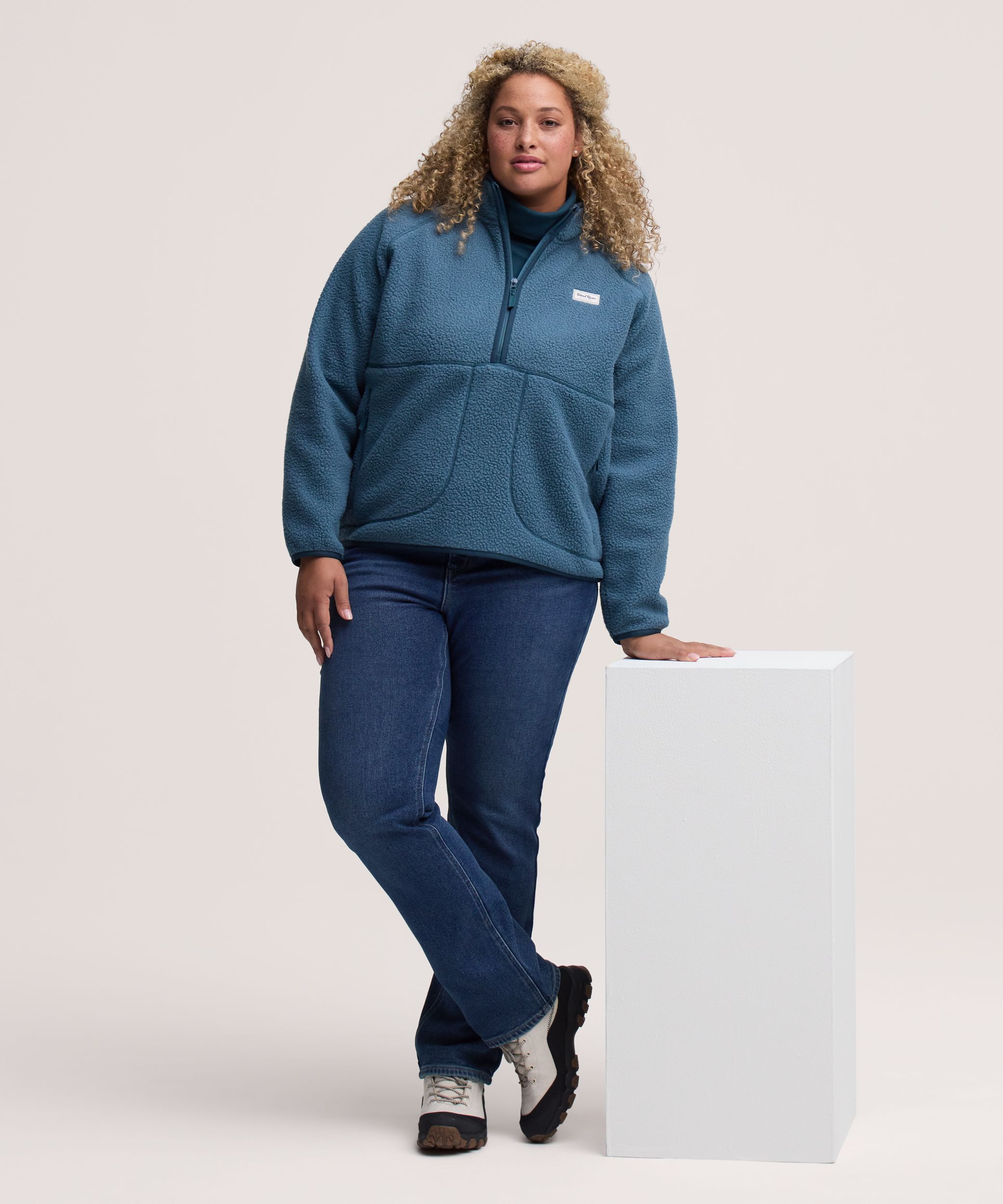 Chandail en sherpa à demi-glissière et avec T-Max pour femmes, WindRiver