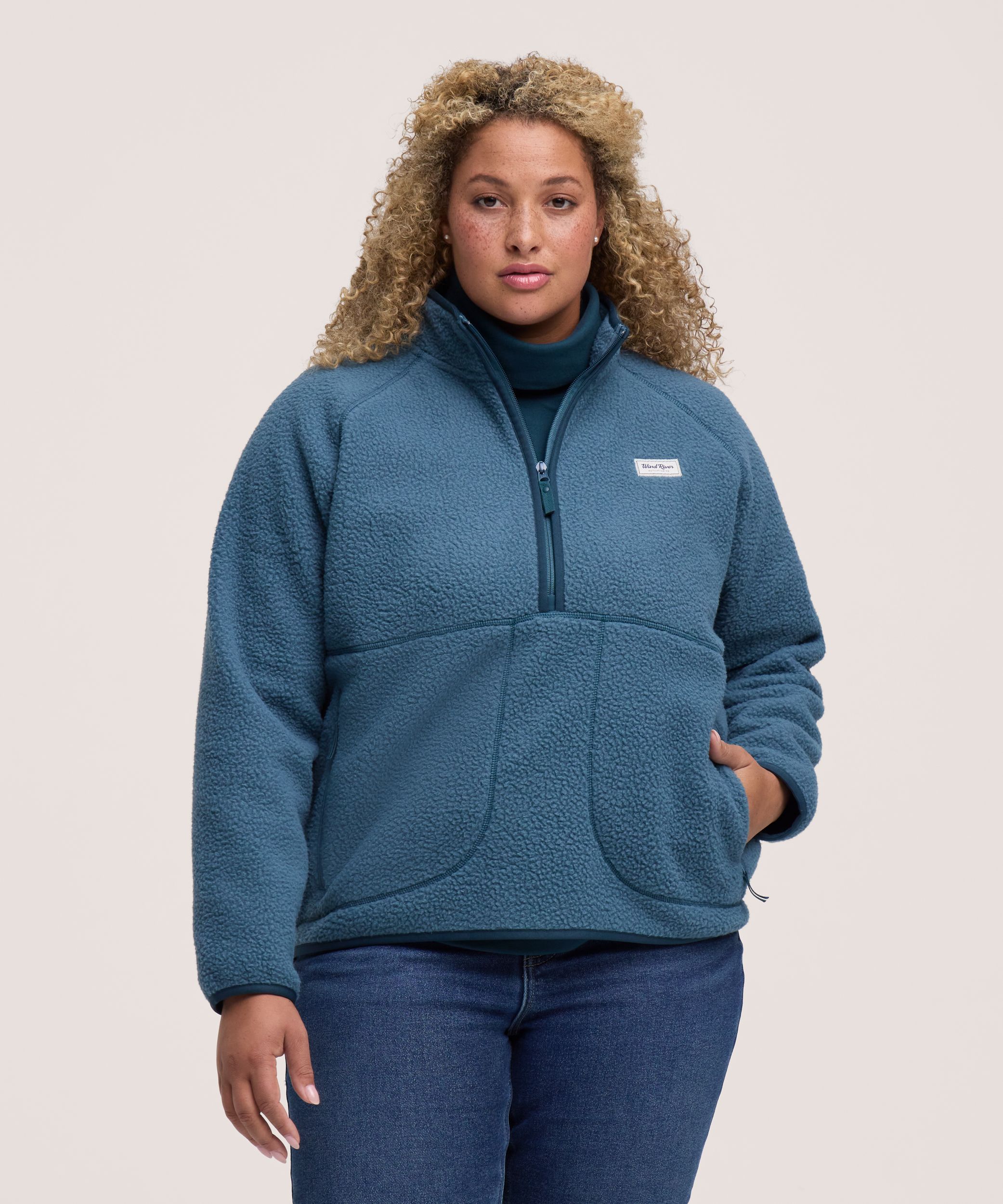 Chandail en sherpa à demi-glissière et avec T-Max pour femmes, WindRiver
