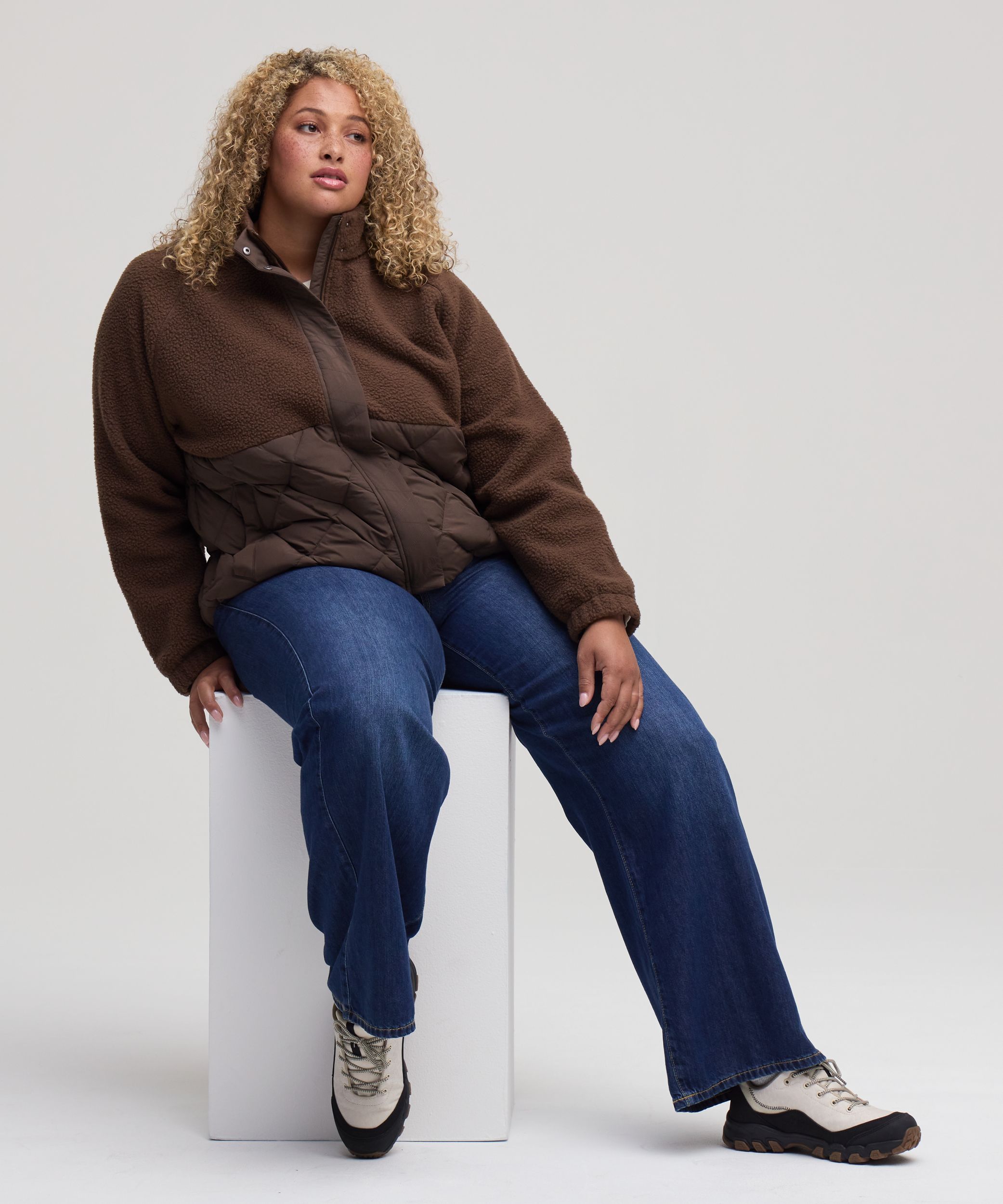 Chandail en molleton sherpa à fermeture intégrale à boutons-pression T-MAX pour femmes, WindRiver