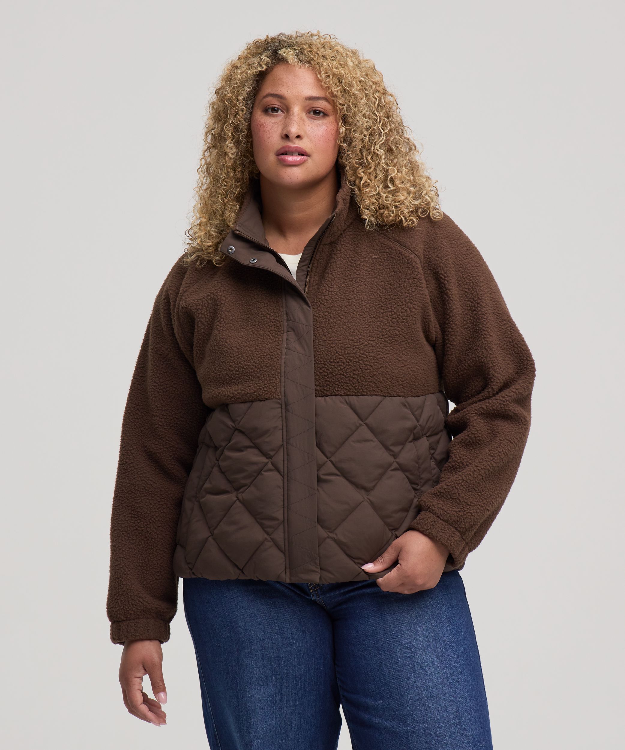 Chandail en molleton sherpa à fermeture intégrale à boutons-pression T-MAX pour femmes, WindRiver
