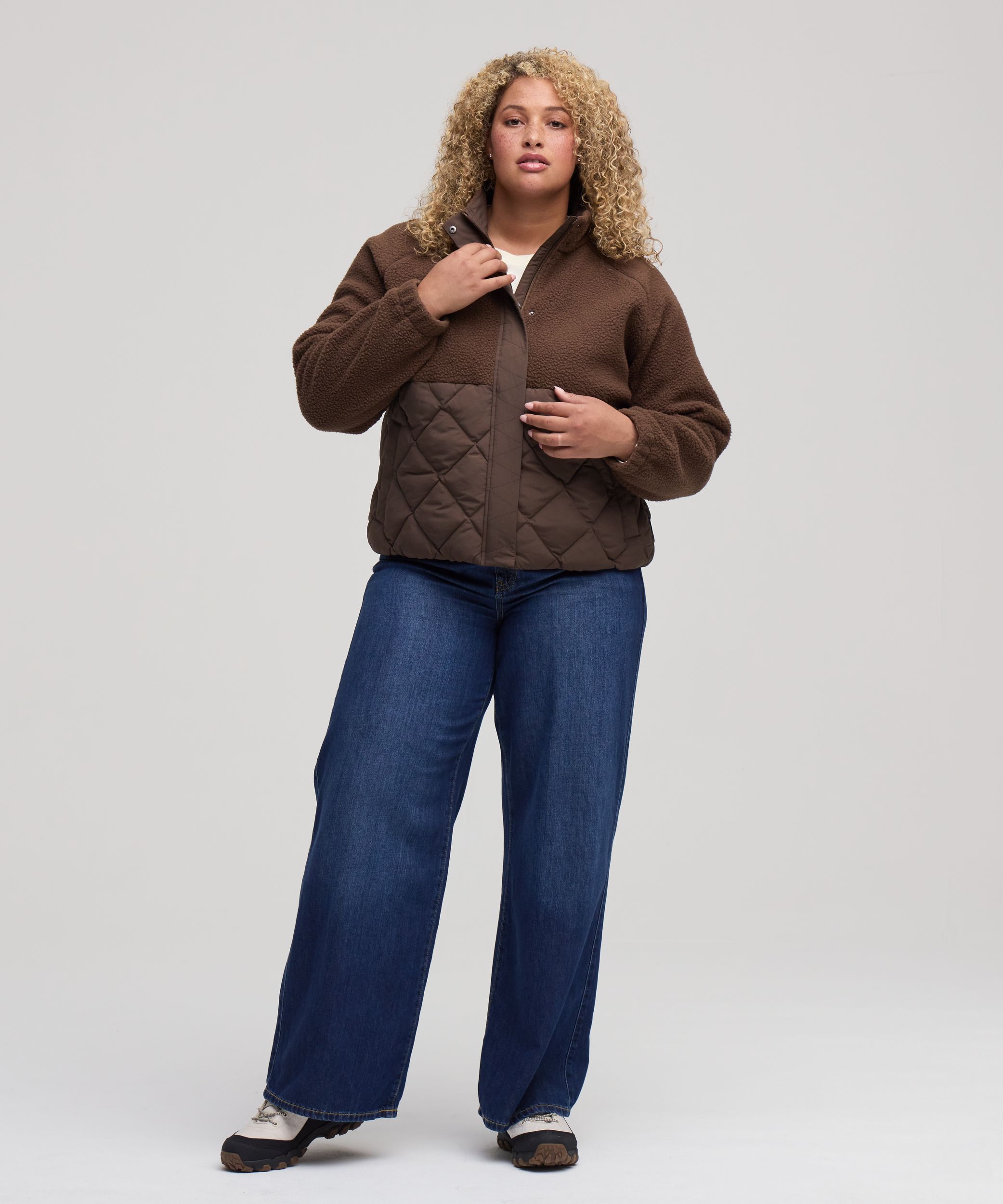 Chandail en molleton sherpa à fermeture intégrale à boutons-pression T-MAX pour femmes, WindRiver