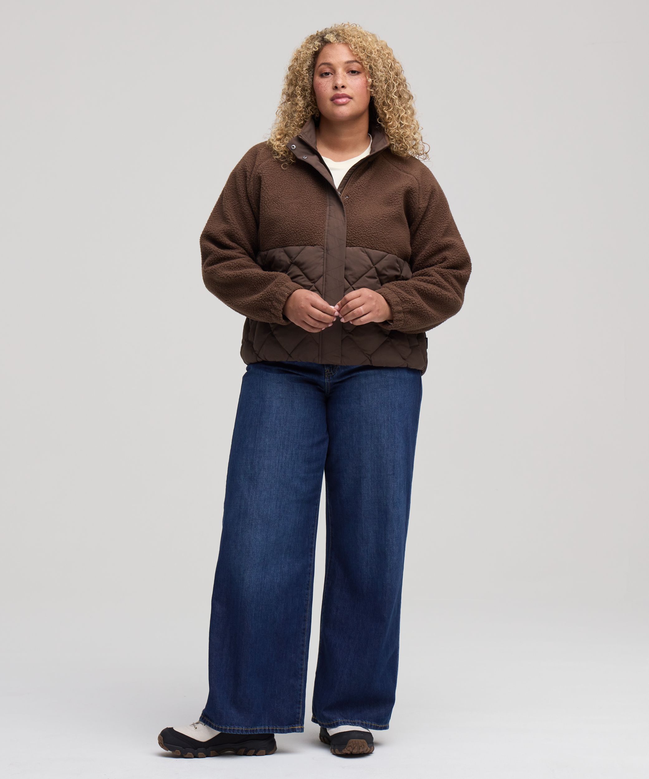 Chandail en molleton sherpa à fermeture intégrale à boutons-pression T-MAX pour femmes, WindRiver