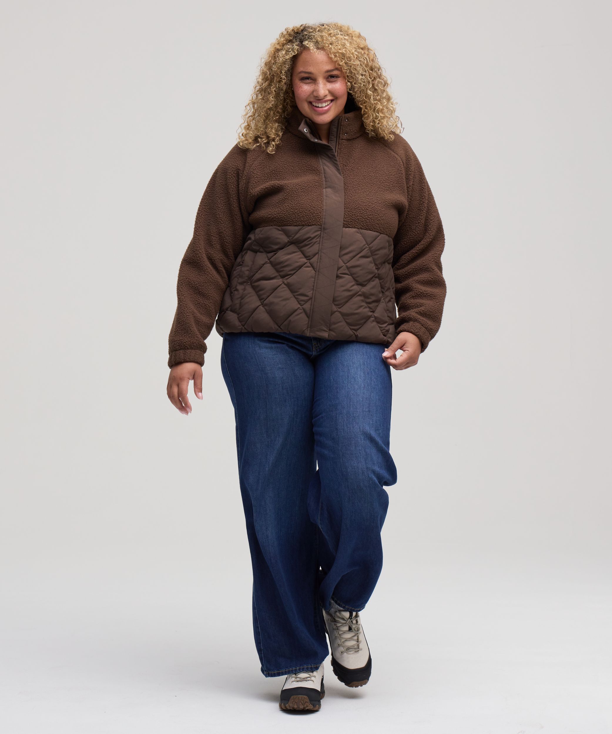 Chandail en molleton sherpa à fermeture intégrale à boutons-pression T-MAX pour femmes, WindRiver