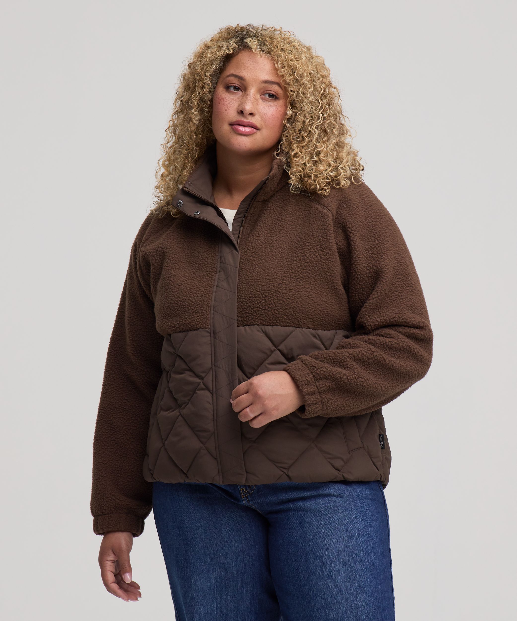 Chandail en molleton sherpa à fermeture intégrale à boutons-pression T-MAX pour femmes, WindRiver