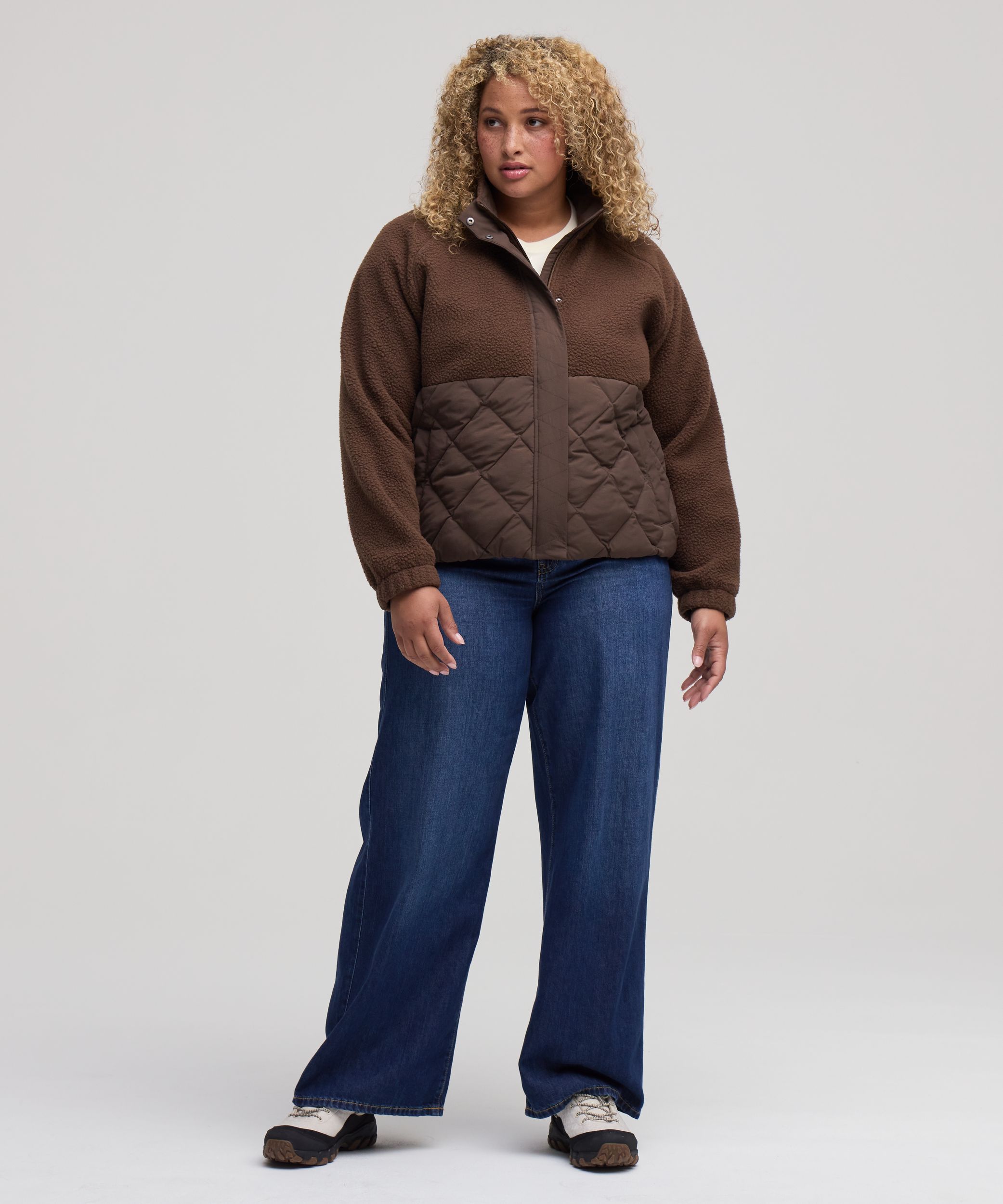 Chandail en molleton sherpa à fermeture intégrale à boutons-pression T-MAX pour femmes, WindRiver