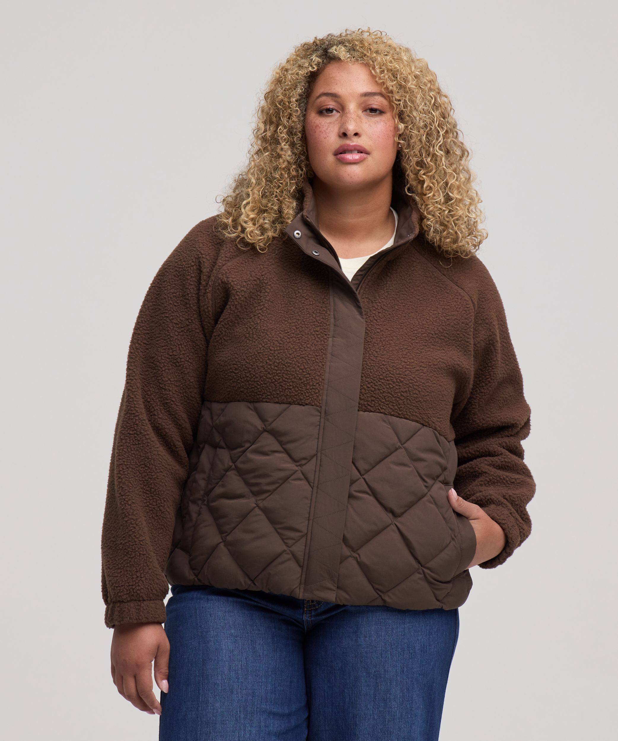 Chandail en molleton sherpa à fermeture intégrale à boutons-pression T-MAX pour femmes, WindRiver