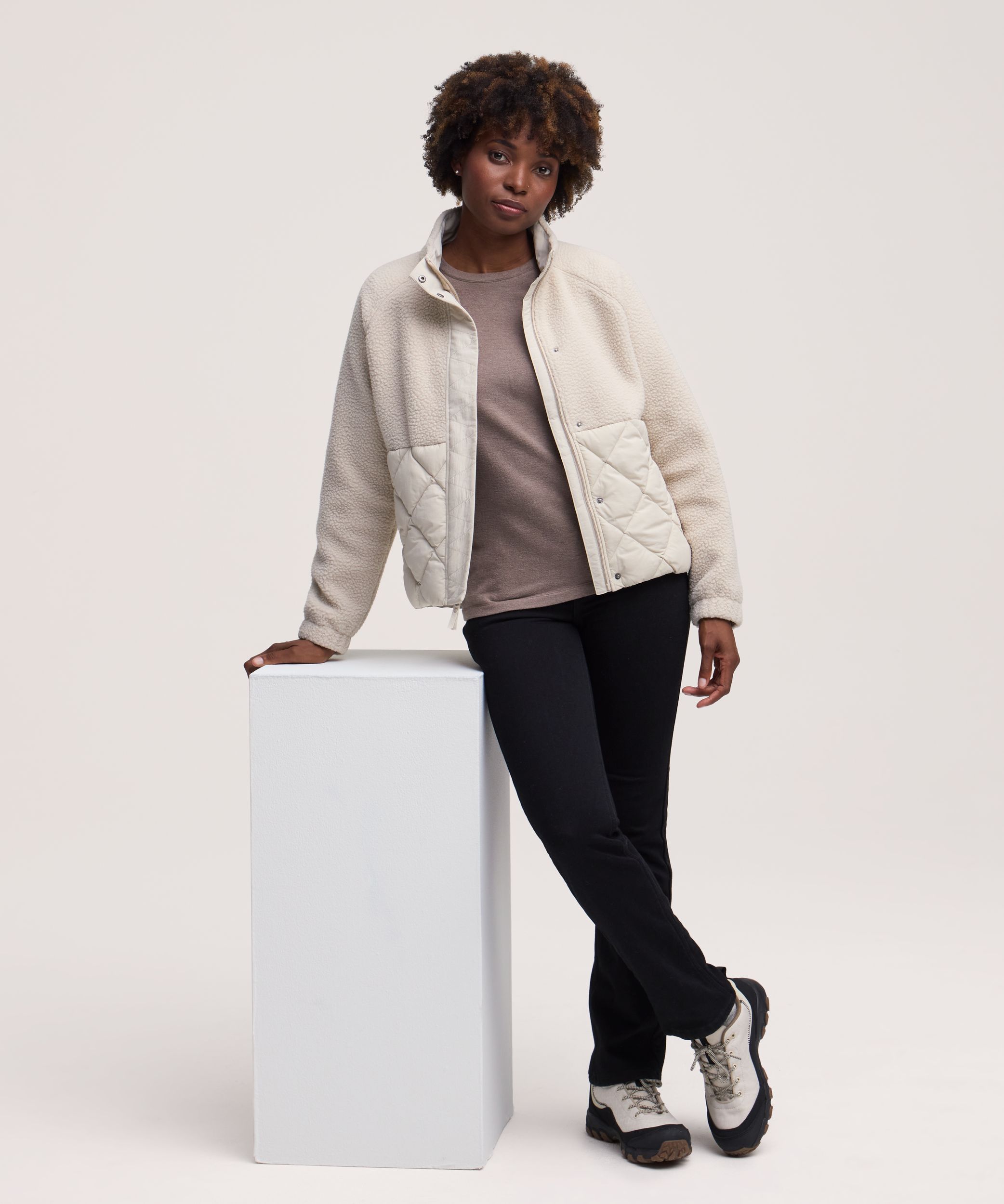Chandail en molleton sherpa à fermeture intégrale à boutons-pression T-MAX pour femmes, WindRiver
