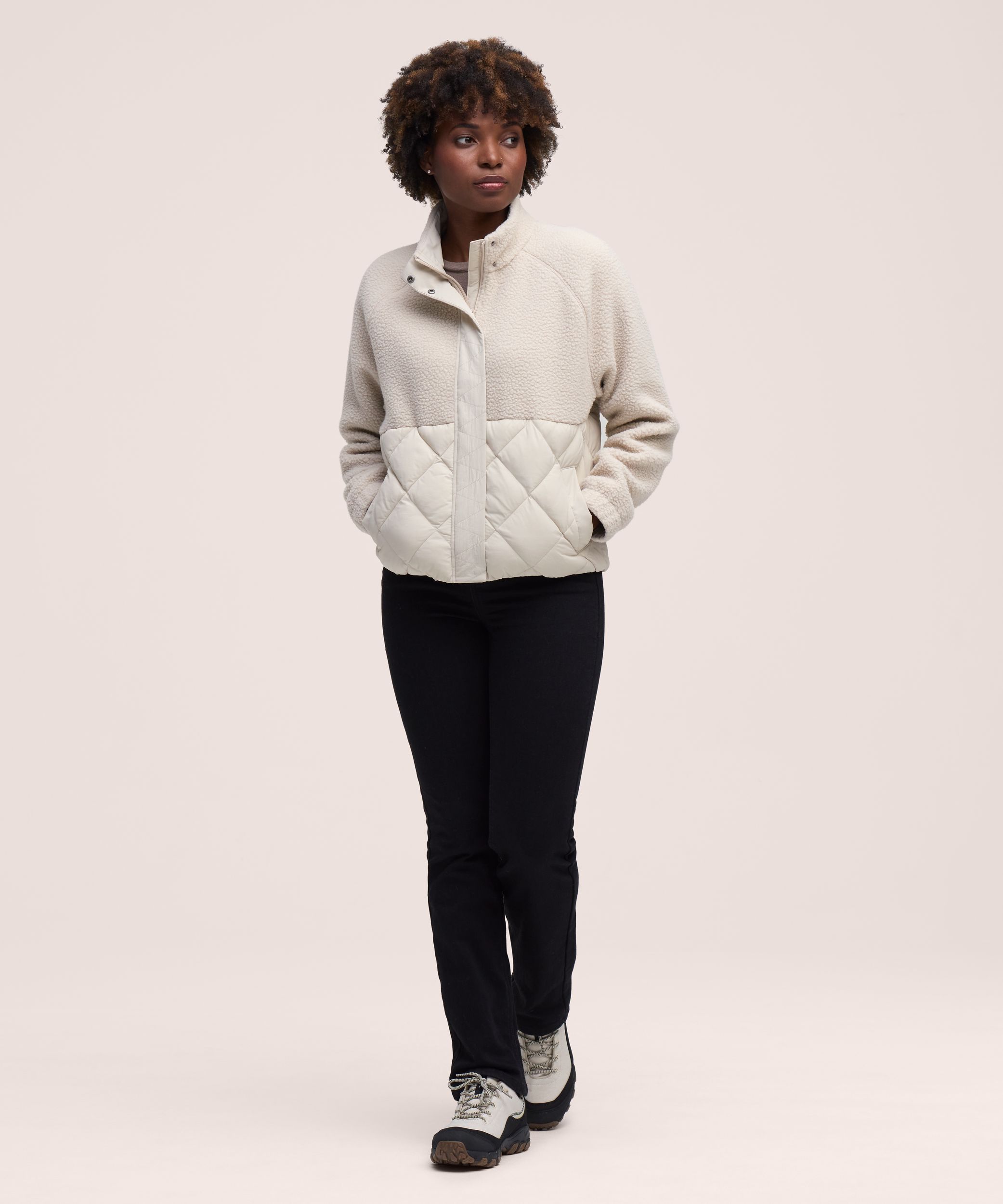 Chandail en molleton sherpa à fermeture intégrale à boutons-pression T-MAX pour femmes, WindRiver
