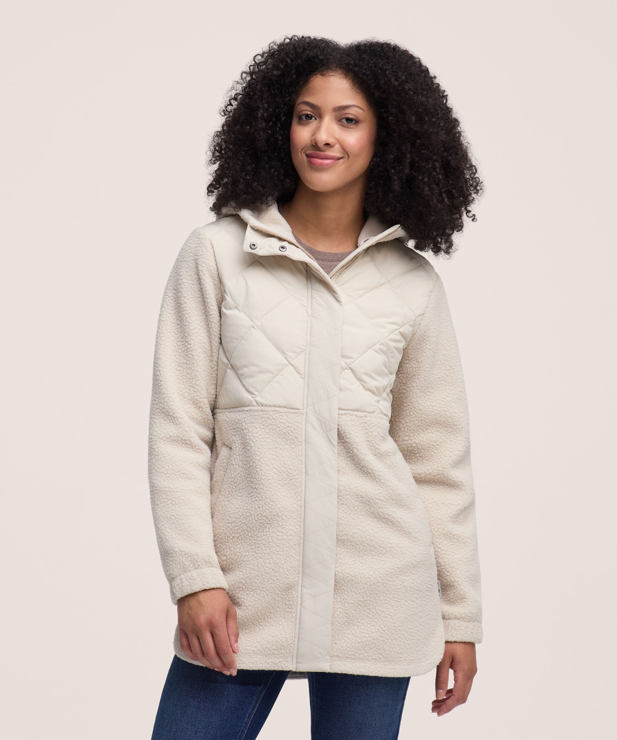 Veste longue en molleton de sherpa T-MAX pour femmes, WindRiver