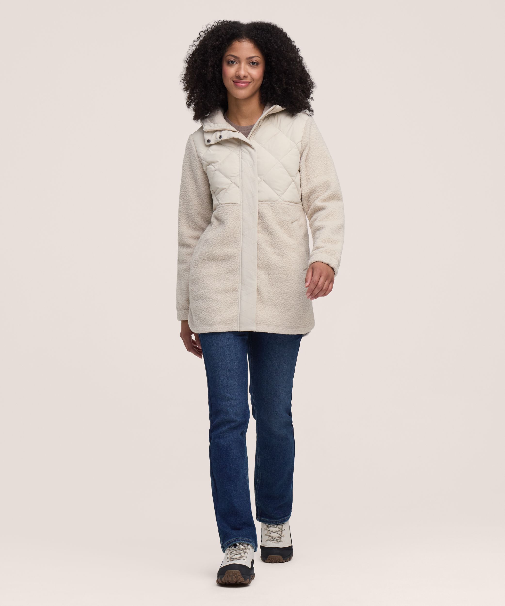Veste longue en molleton de sherpa T-MAX pour femmes, WindRiver