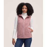 Gilet en sherpa à glissière pleine longueur T-MAX pour femmes, WindRiver