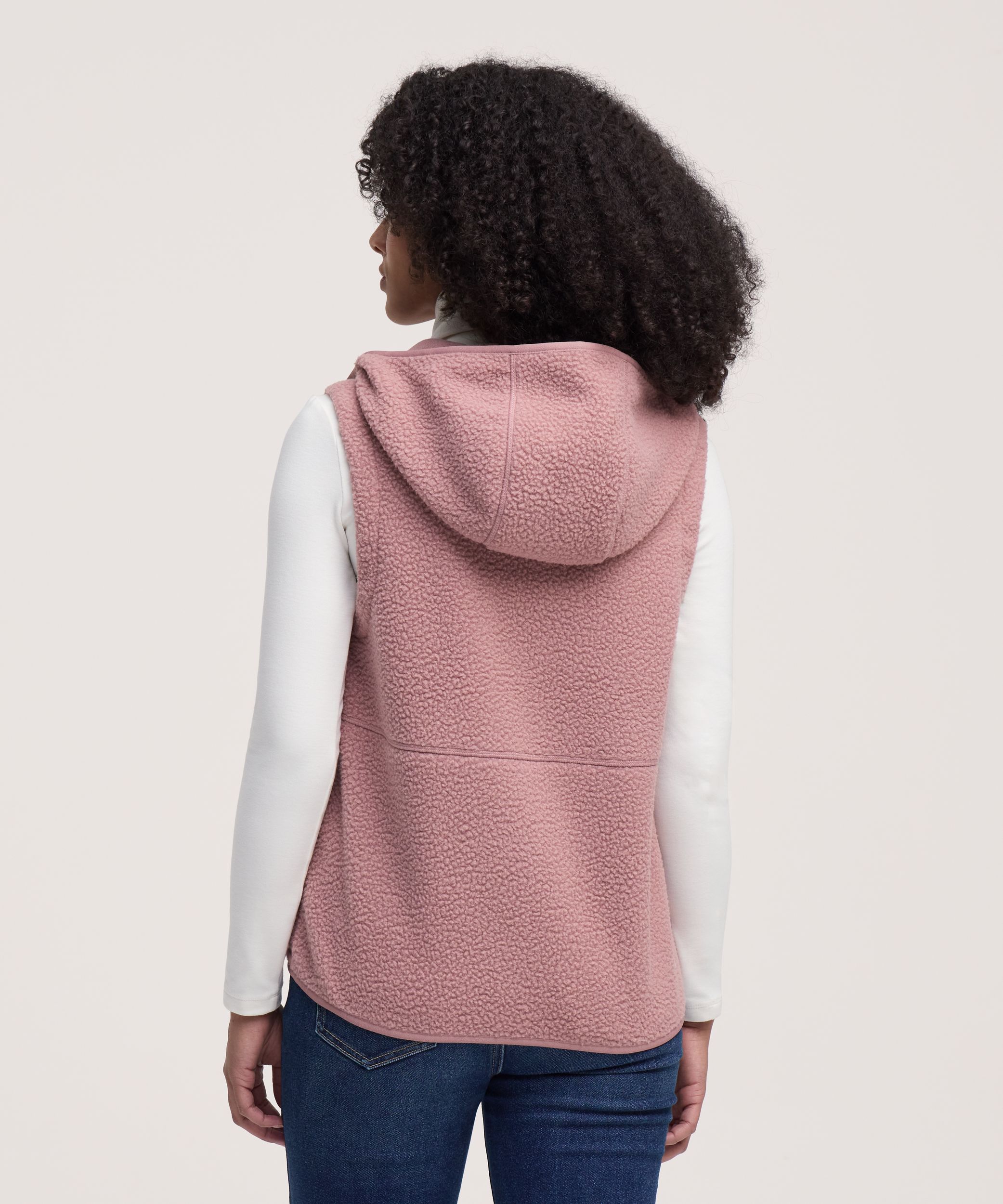 Gilet en sherpa à glissière pleine longueur T-MAX pour femmes, WindRiver
