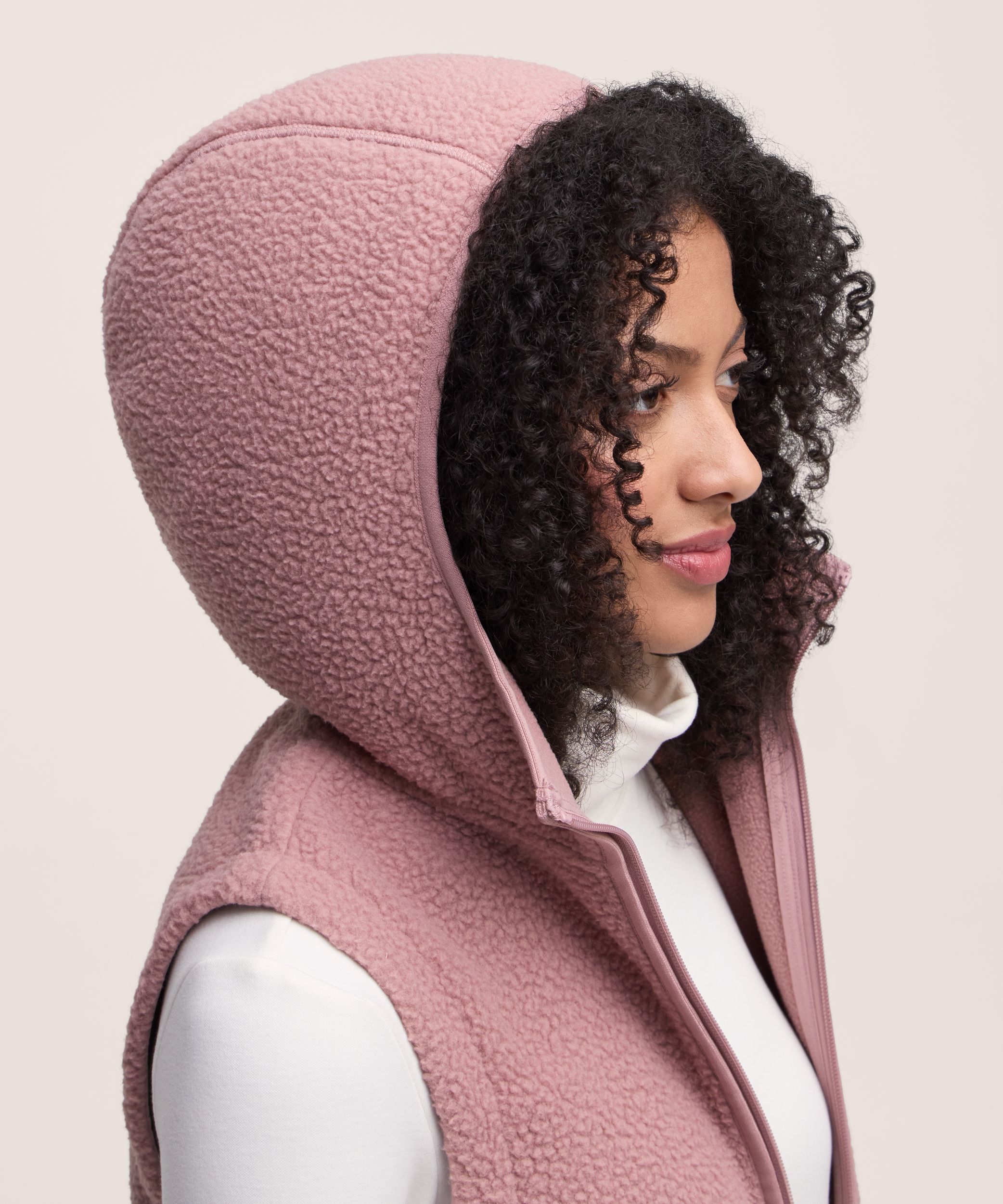 Gilet en sherpa à glissière pleine longueur T-MAX pour femmes, WindRiver