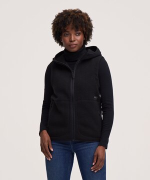 Gilet en sherpa à glissière pleine longueur T-MAX pour femmes, WindRiver