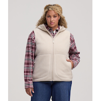 Gilet en sherpa à glissière pleine longueur T-MAX pour femmes, WindRiver