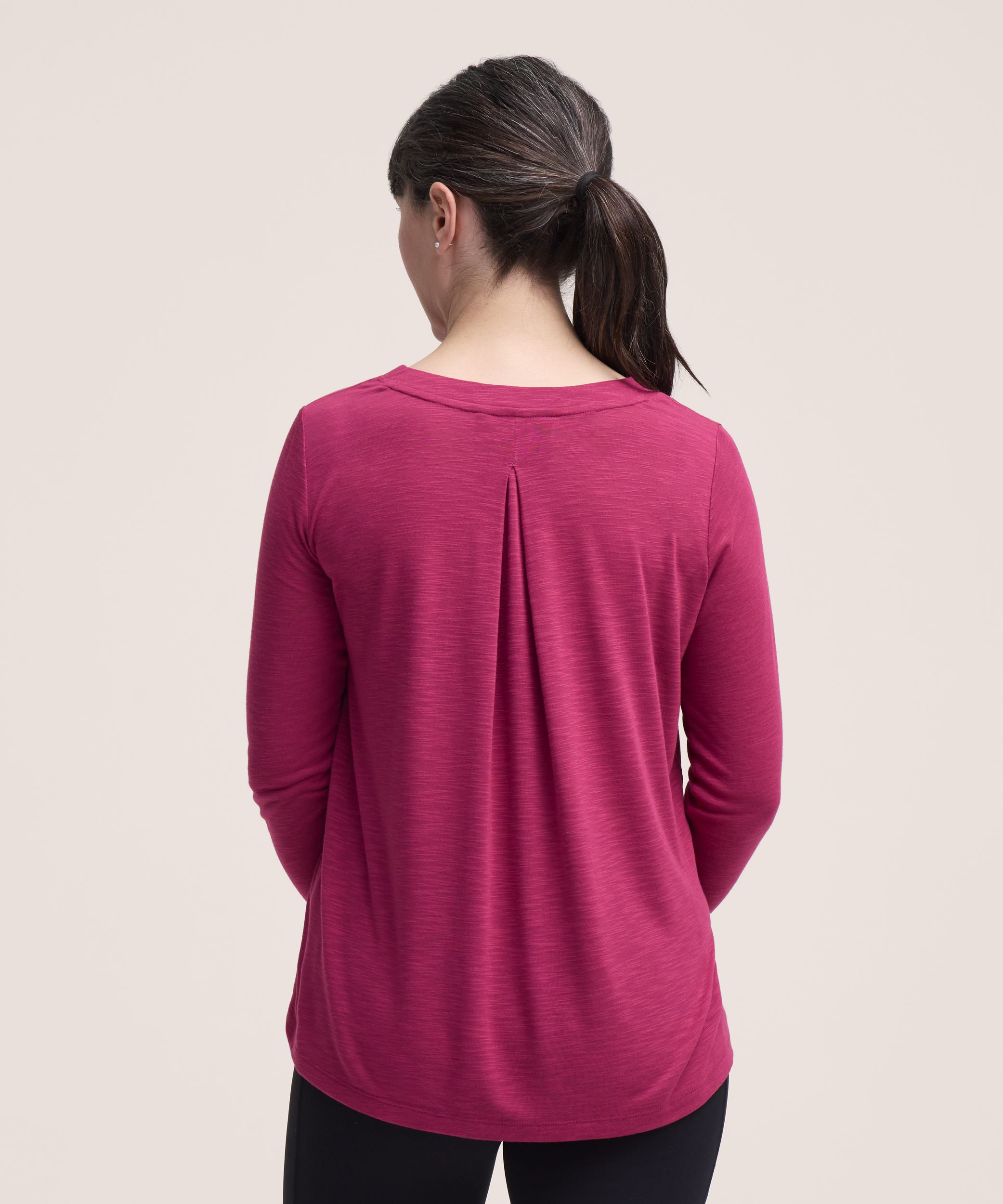 T-shirt à manches longues avec pli arrière pour femmes, Shambhala