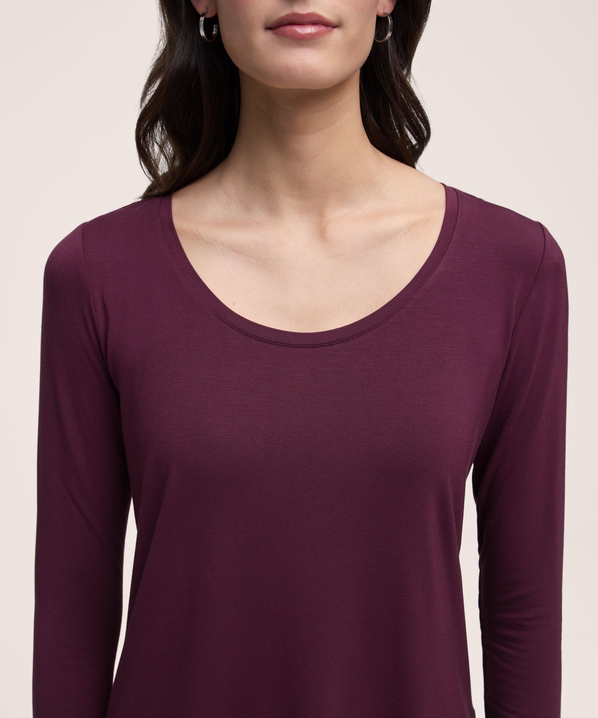 Denver Hayes Women's Long Sleeve Relaxed Scoop Neck T-Shirt