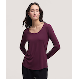 Denver Hayes Women's Long Sleeve Relaxed Scoop Neck T-Shirt Front_Flat