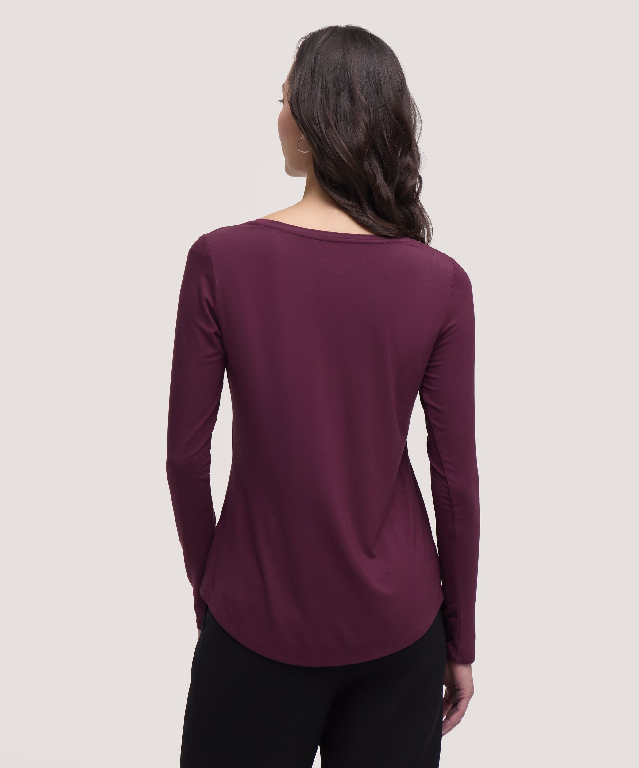 Denver Hayes Women's Long Sleeve Relaxed Scoop Neck T-Shirt