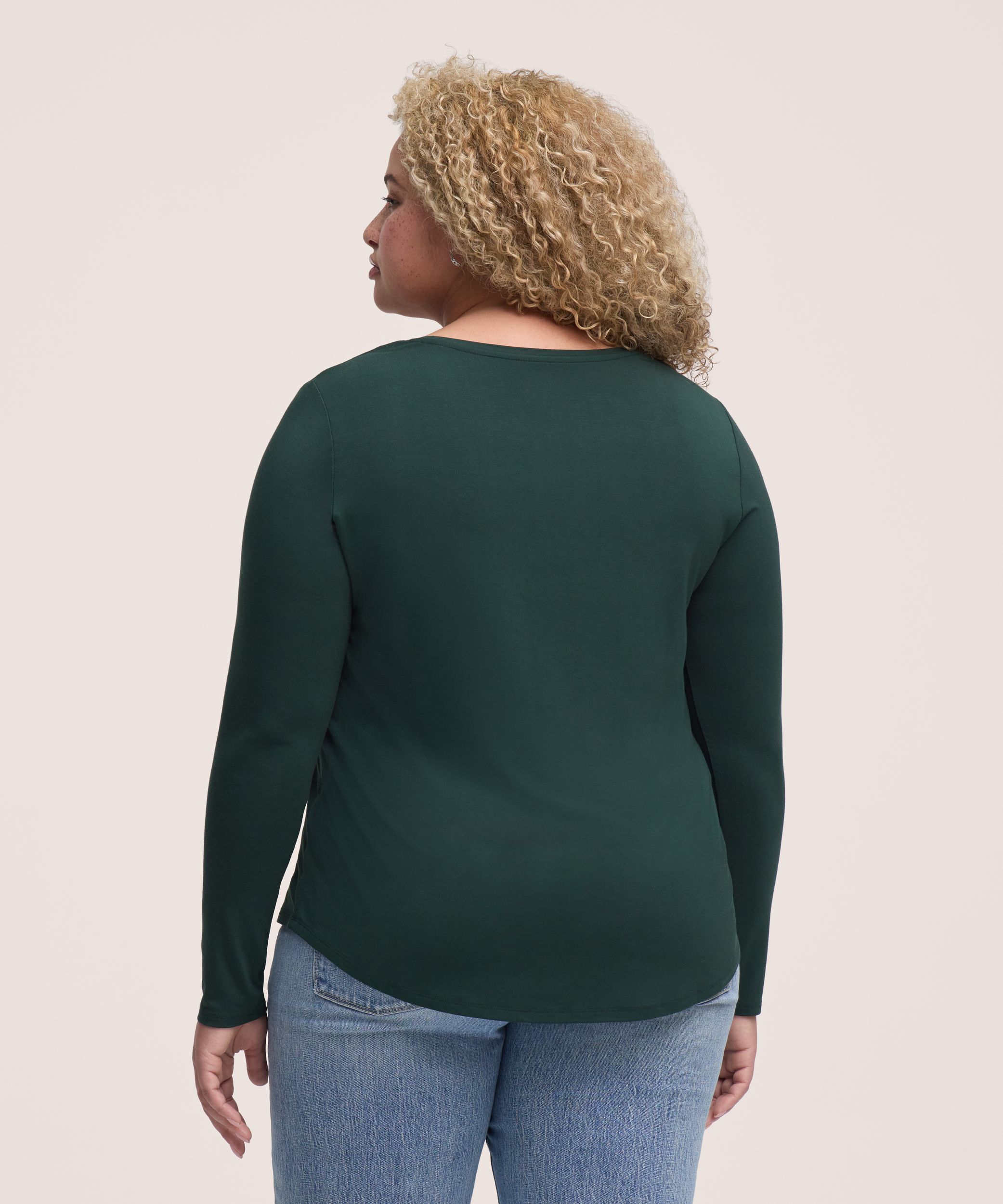 Denver Hayes Women's Long Sleeve Relaxed Scoop Neck T-Shirt