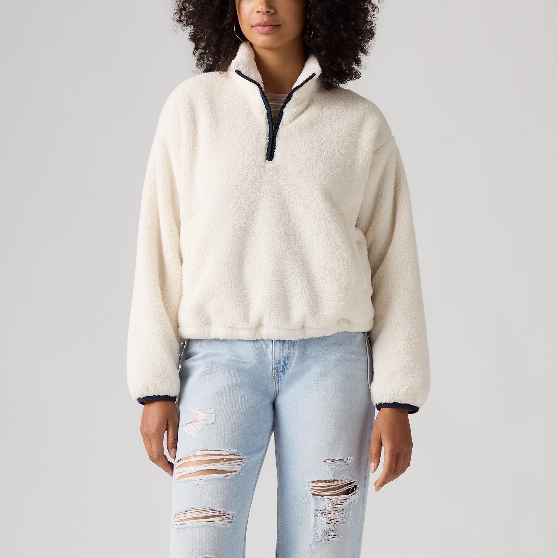 Levi's Women's Atwood 1/4 Zip Sherpa Fleece Sweater