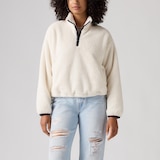 Levi's Women's Atwood 1/4 Zip Sherpa Fleece Sweater Front_Flat