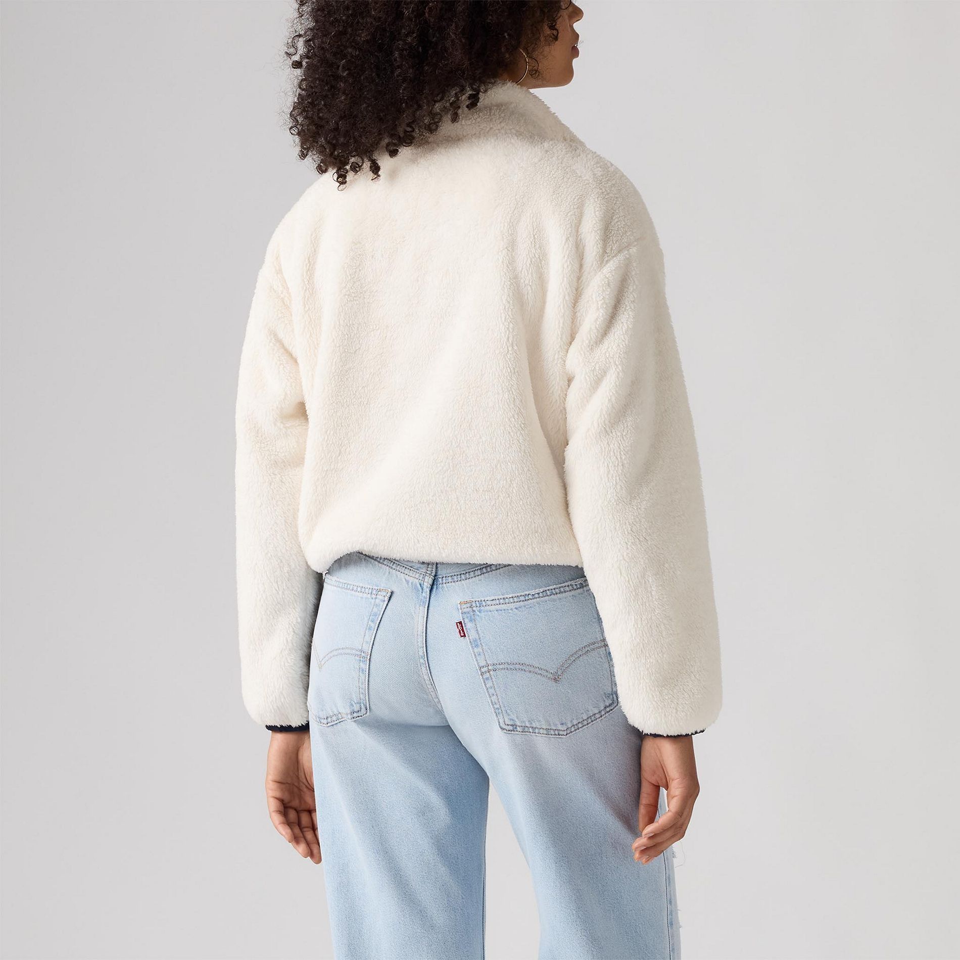 Levi's Women's Atwood 1/4 Zip Sherpa Fleece Sweater