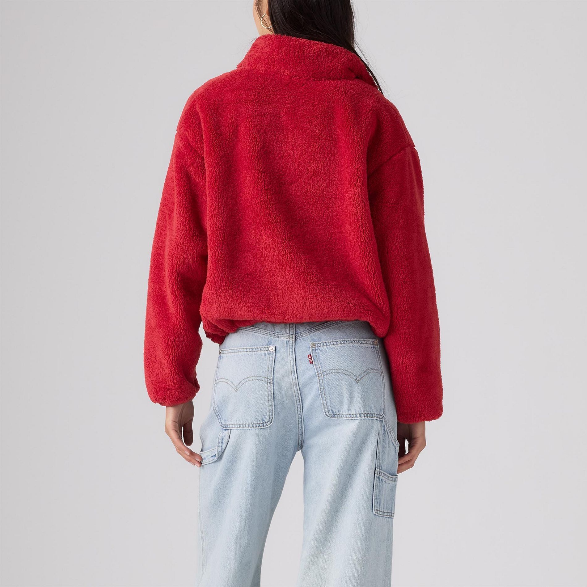Levi's Women's Atwood 1/4 Zip Sherpa Fleece Sweater