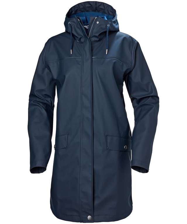 Manteau de pluie long avec capuchon Moss Helox+ PU Helly Hansen pour femmes