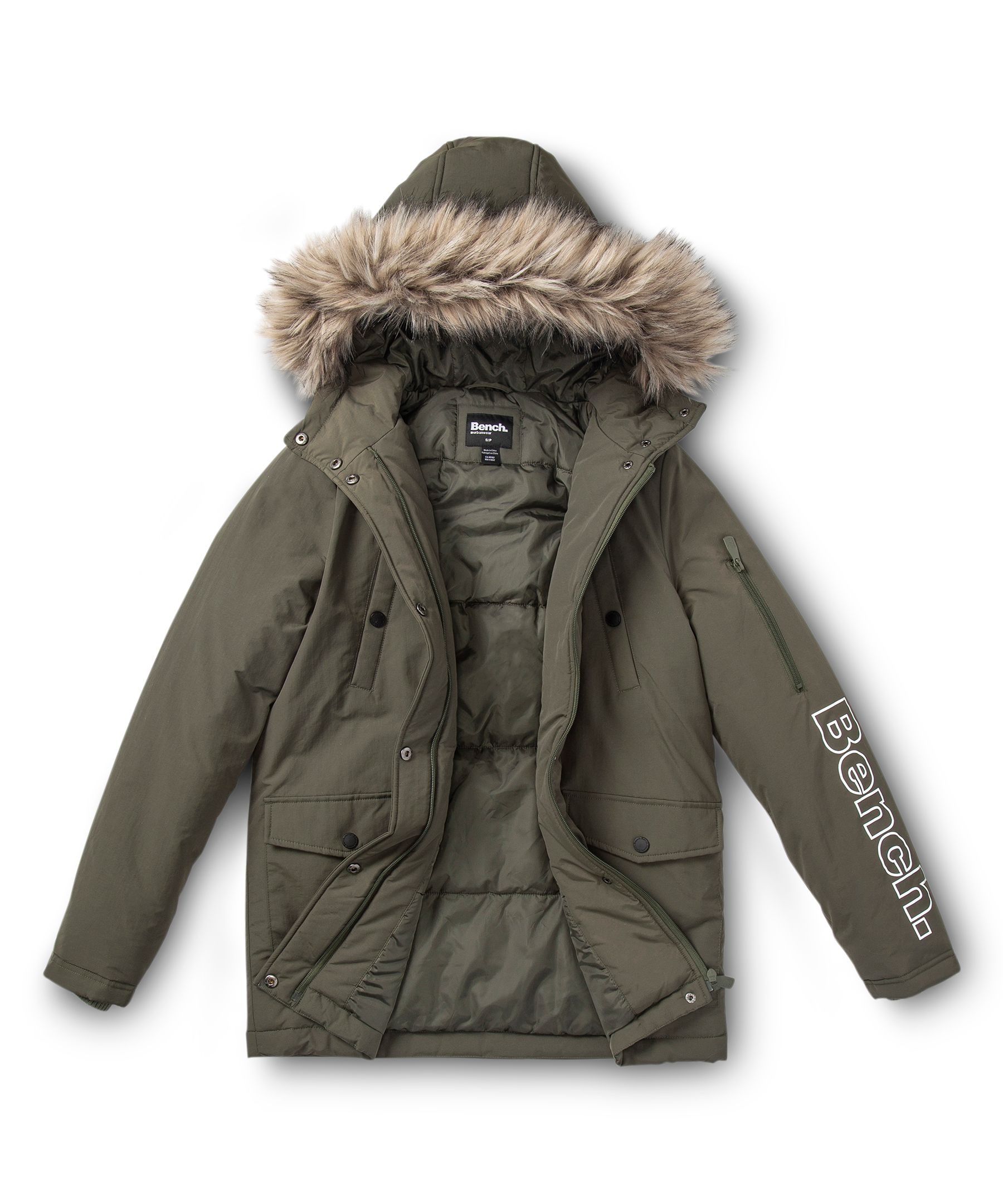 Bench Women s Puff Waterproof Jacket with Faux Fur Marks