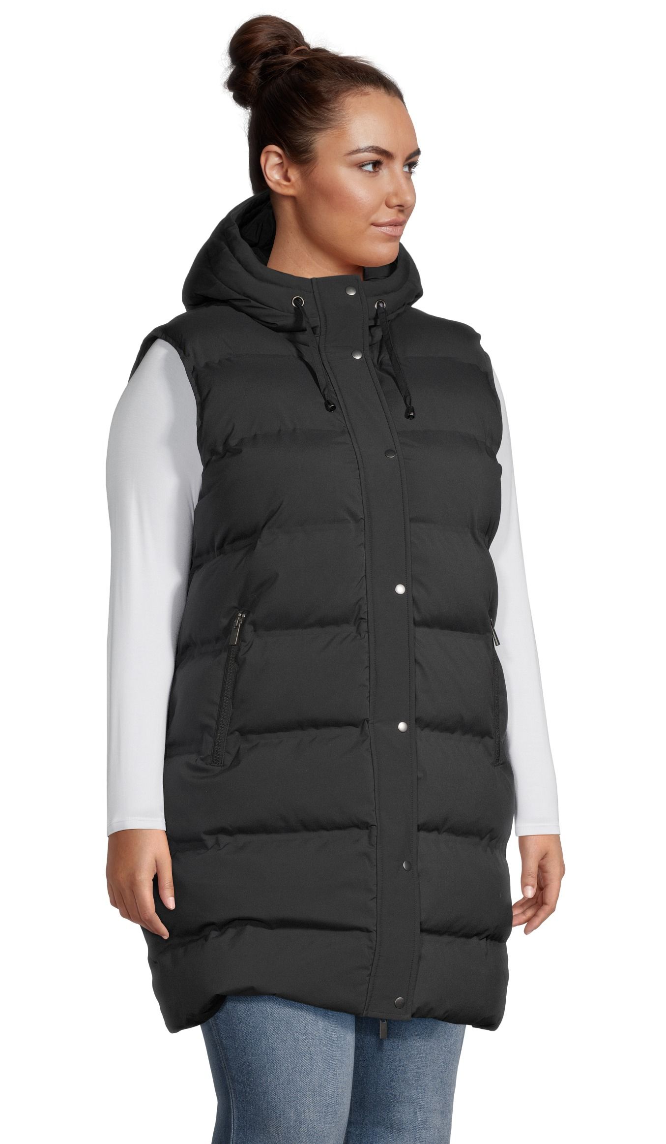 Long down vest on sale ladies