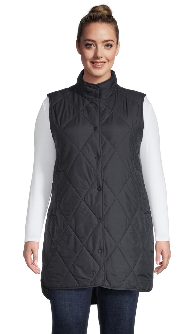 Denver Hayes Women's Quilted Long Vest Marks