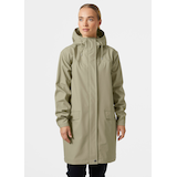 Helly Hansen Women's Moss Helox+ PU Waterproof Hooded Long Rain Jacket Front_Flat