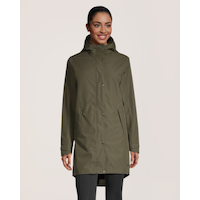 WindRiver Women's Downpour 2L HYPER-DRI® HD3 Waterproof-Breathable Long Rain Jacket Front_Flat