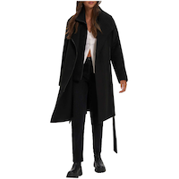 Manteau mi-long en fausse laine pour femmes, Aiko, Noize Front_Flat