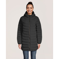 WindRiver Women's Hyper-Dri® HD1 Water Repellent Breathable  T-Max® Insulated Long Puffer Jacket Front_Flat