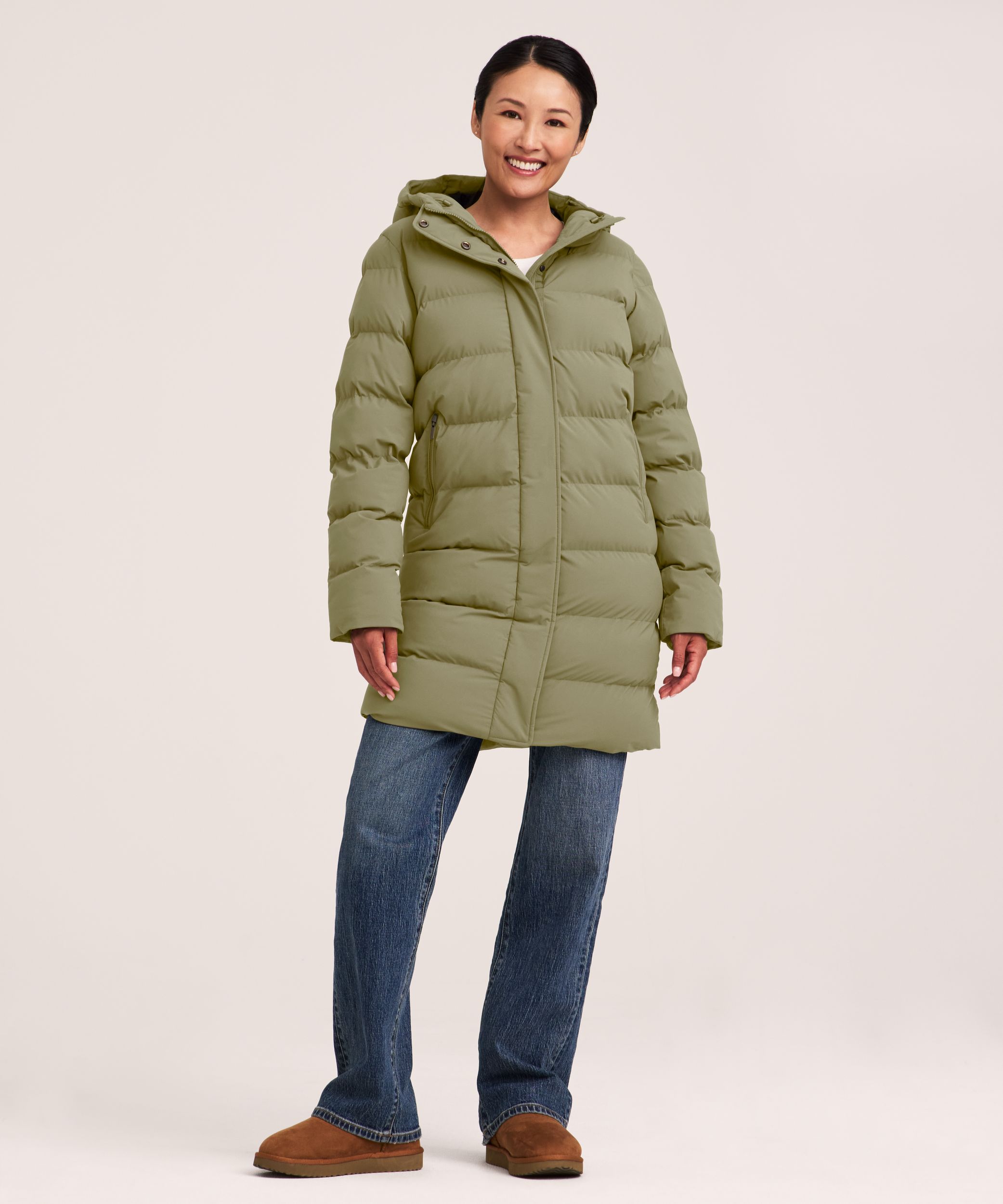 Denver Hayes Women's Hyper-Dri® HD1 Water Repellent Breathable T-Max® Insulated Mid Length Puffer Jacket