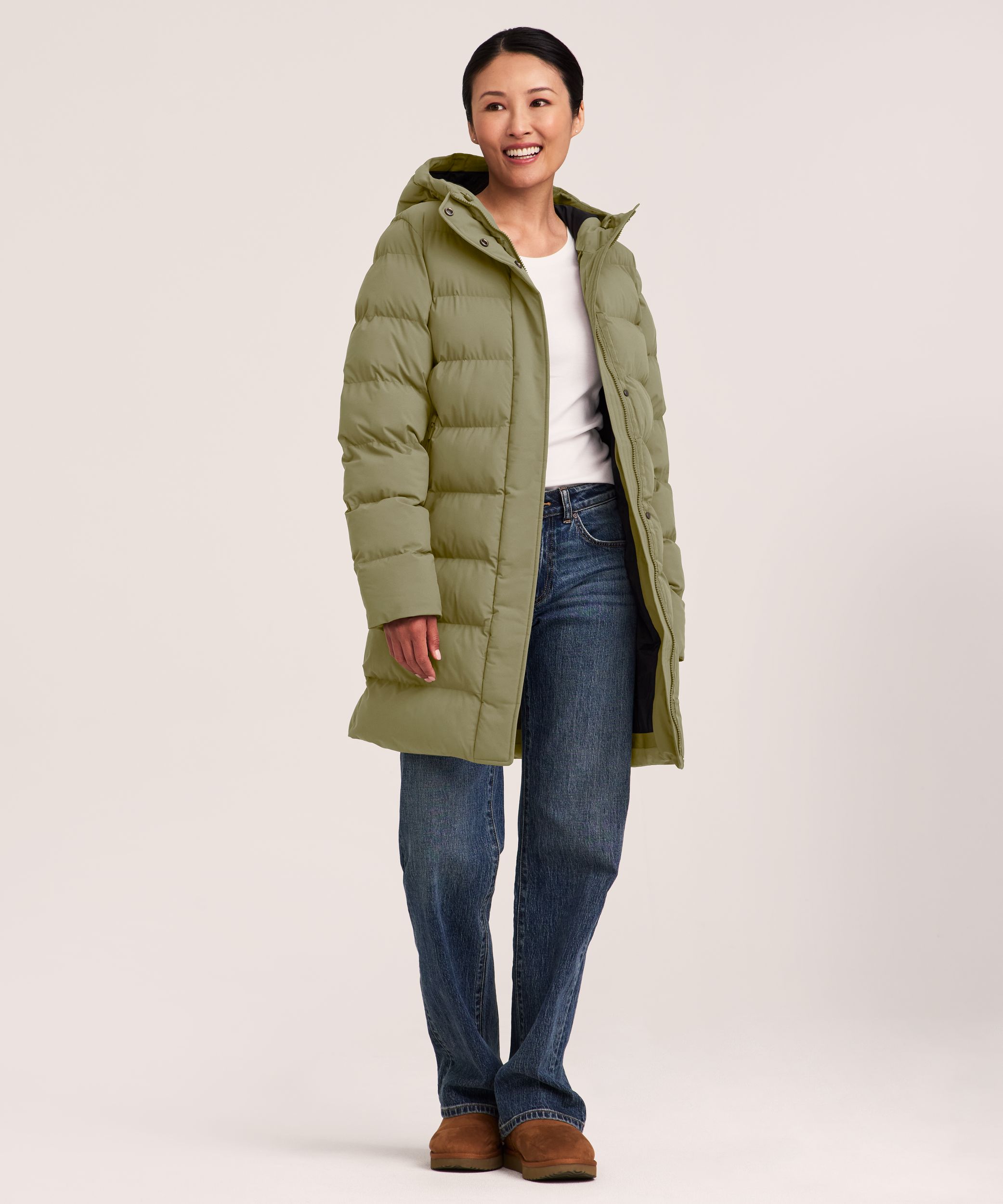 Denver Hayes Women's Hyper-Dri® HD1 Water Repellent Breathable T-Max® Insulated Mid Length Puffer Jacket