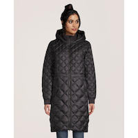 Denver Hayes Women's Quilted Insulated Long Jacket Front_Flat