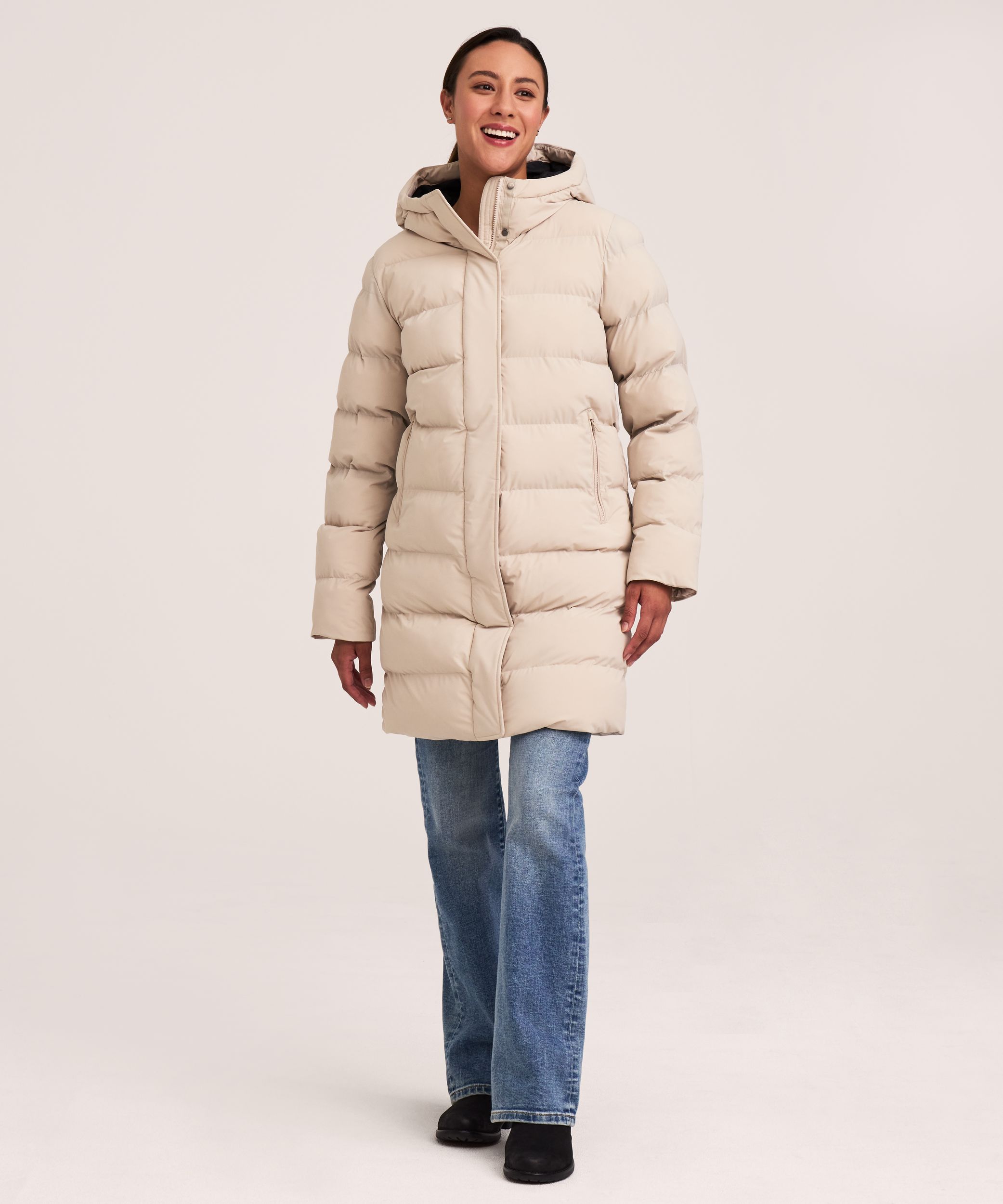 Denver Hayes Women's Hyper-Dri® HD1 Water Repellent Breathable T-Max® Insulated Mid Length Puffer Jacket