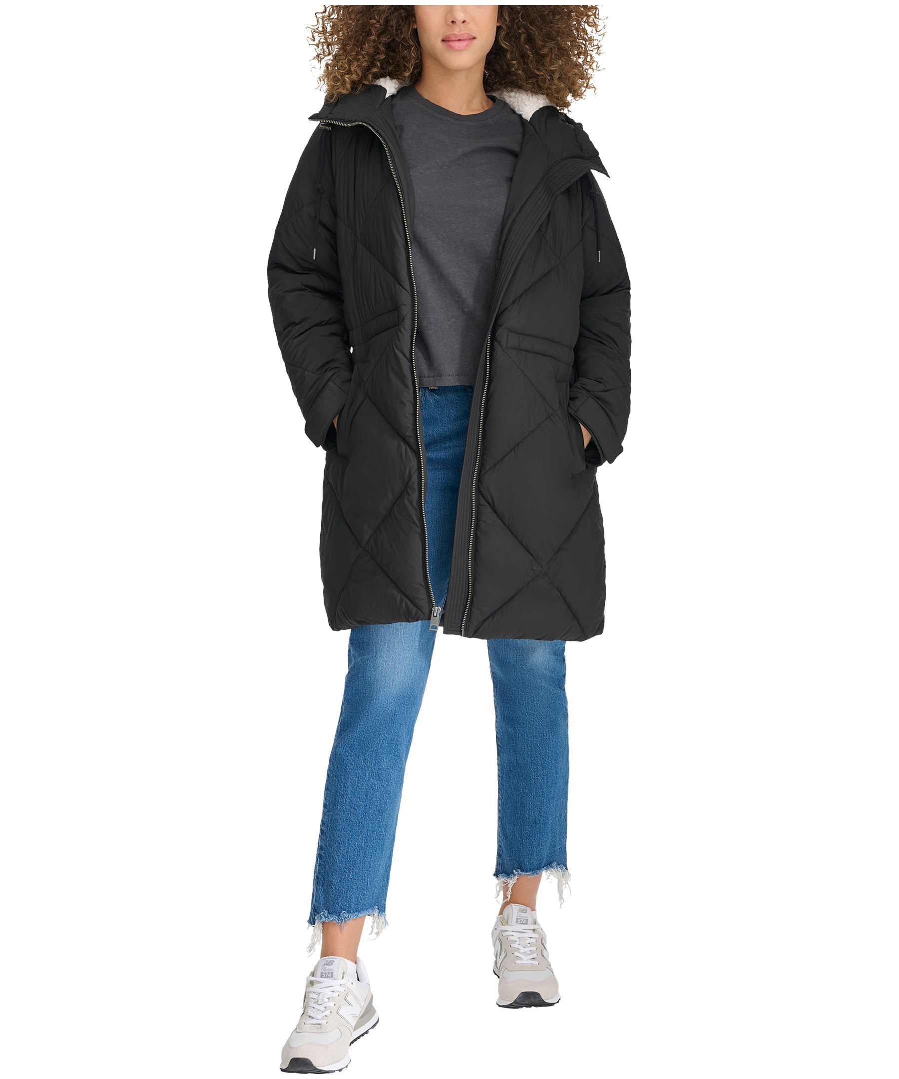 Levi's women's performance sherpa lined midlength parka jacket best sale