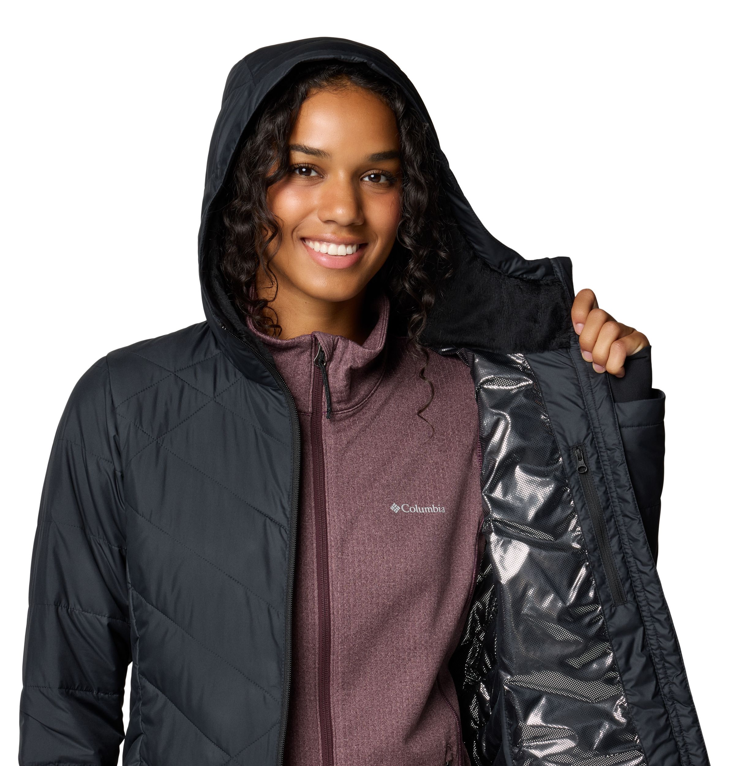 Veste bouffante longue à capuche avec Omni-Heat Reflective pour femmes, Heavenly, Columbia