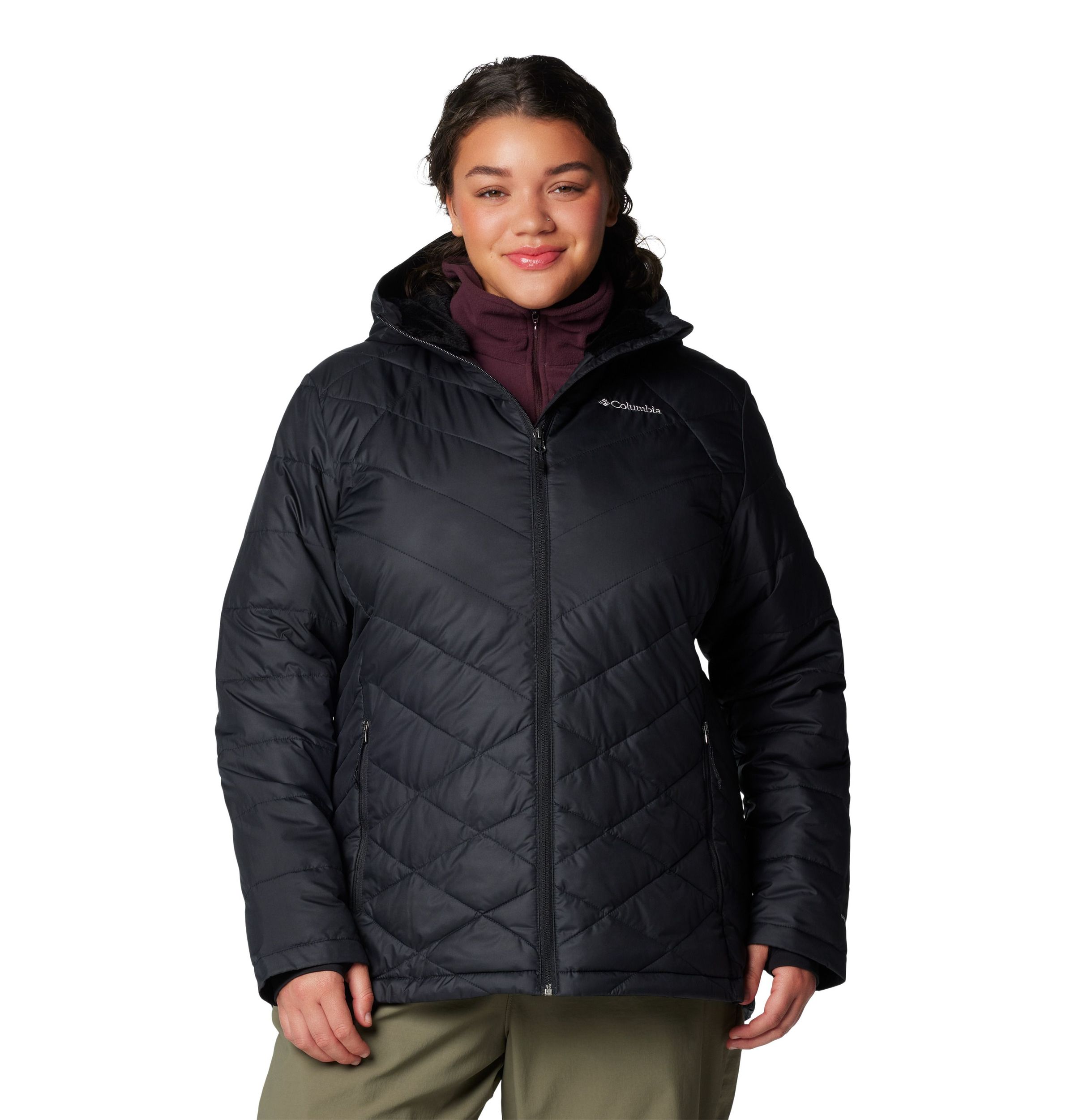 Columbia Women's Heavenly Omni-Heat Reflective Hooded Puffer Jacket - Plus Size