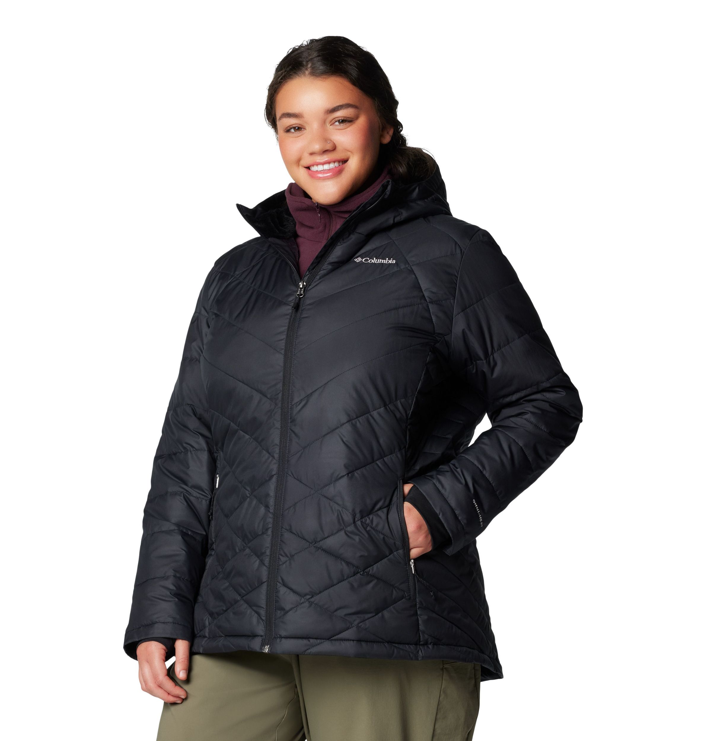 Columbia Women's Heavenly Omni-Heat Reflective Hooded Puffer Jacket - Plus Size