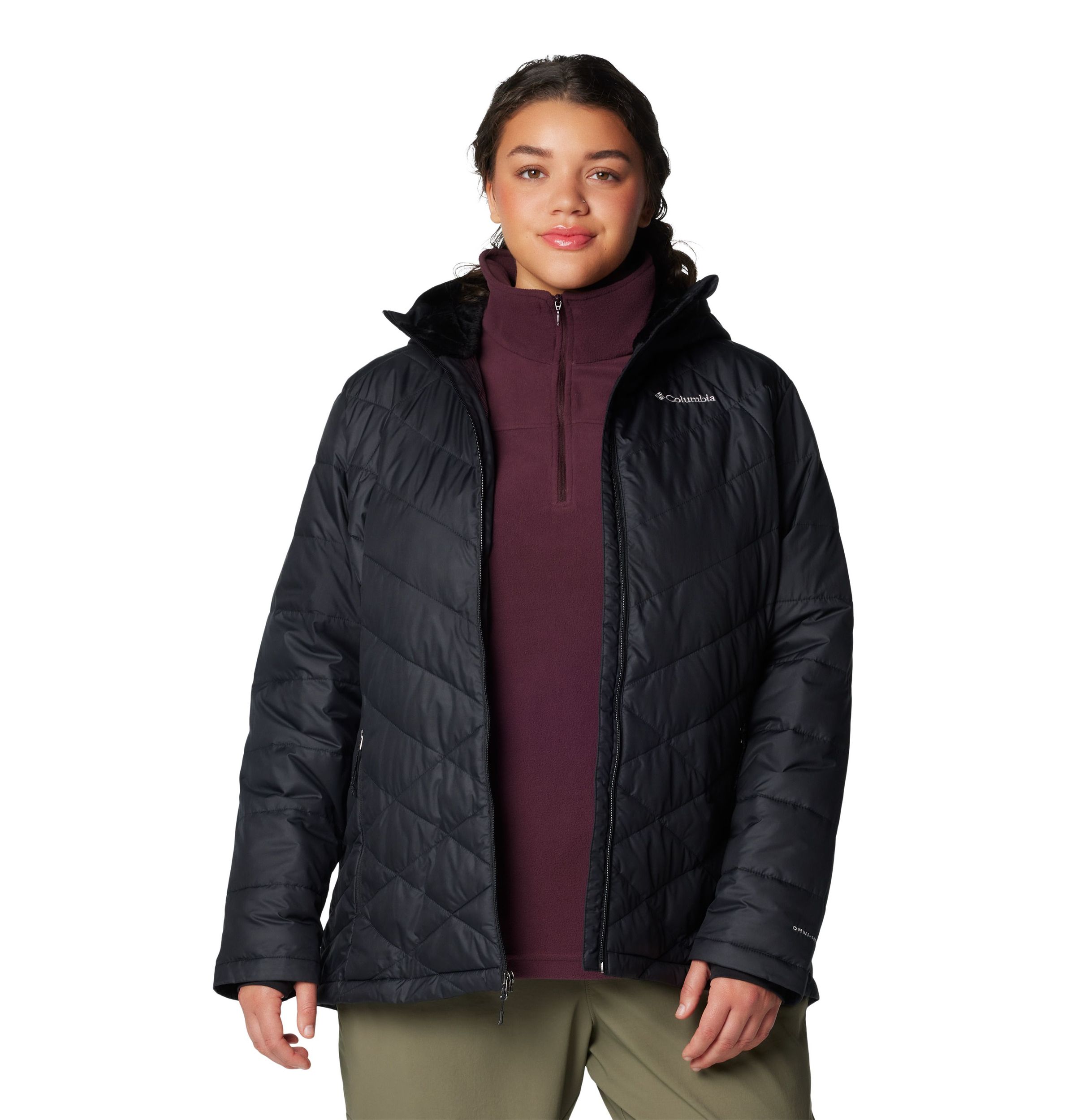Columbia Women's Heavenly Omni-Heat Reflective Hooded Puffer Jacket - Plus Size