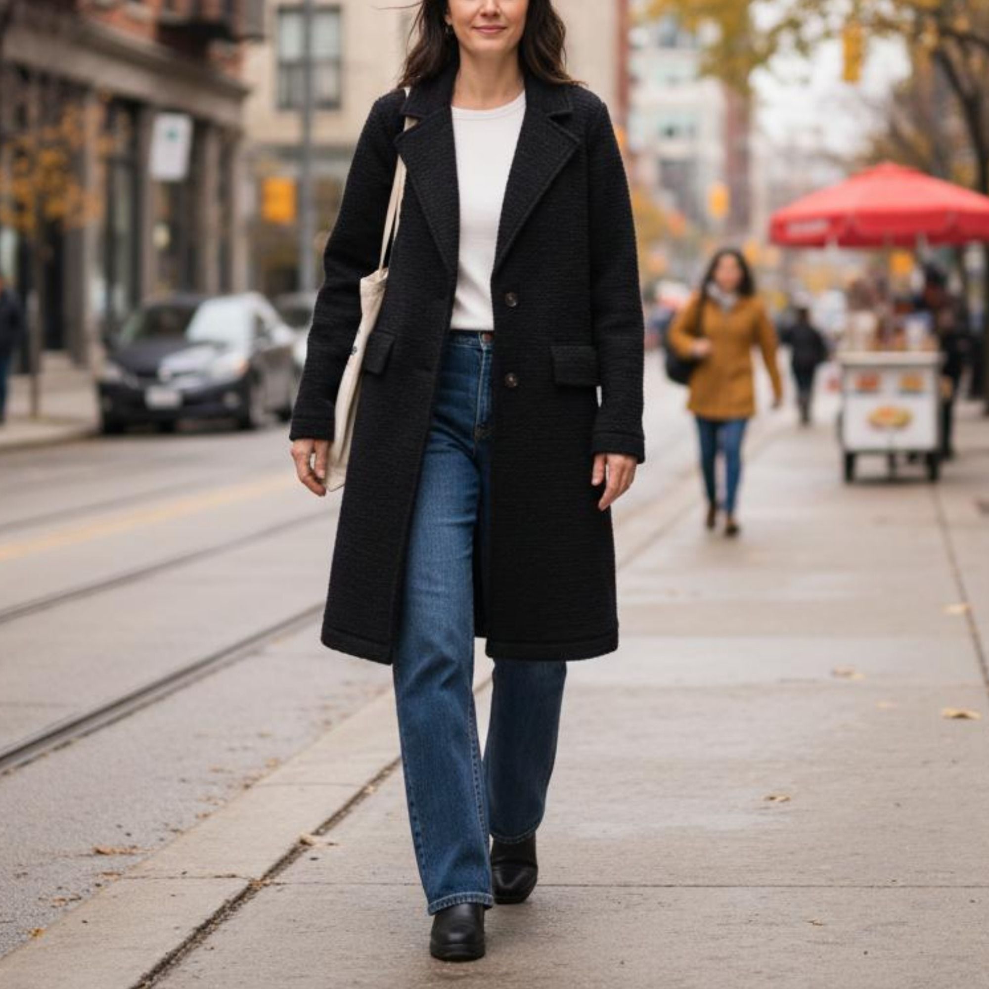 Manteau long en tissu bouclé pour femmes, Denver Hayes