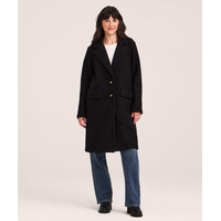 Denver Hayes Women's Boucle Long Coat Front_Flat
