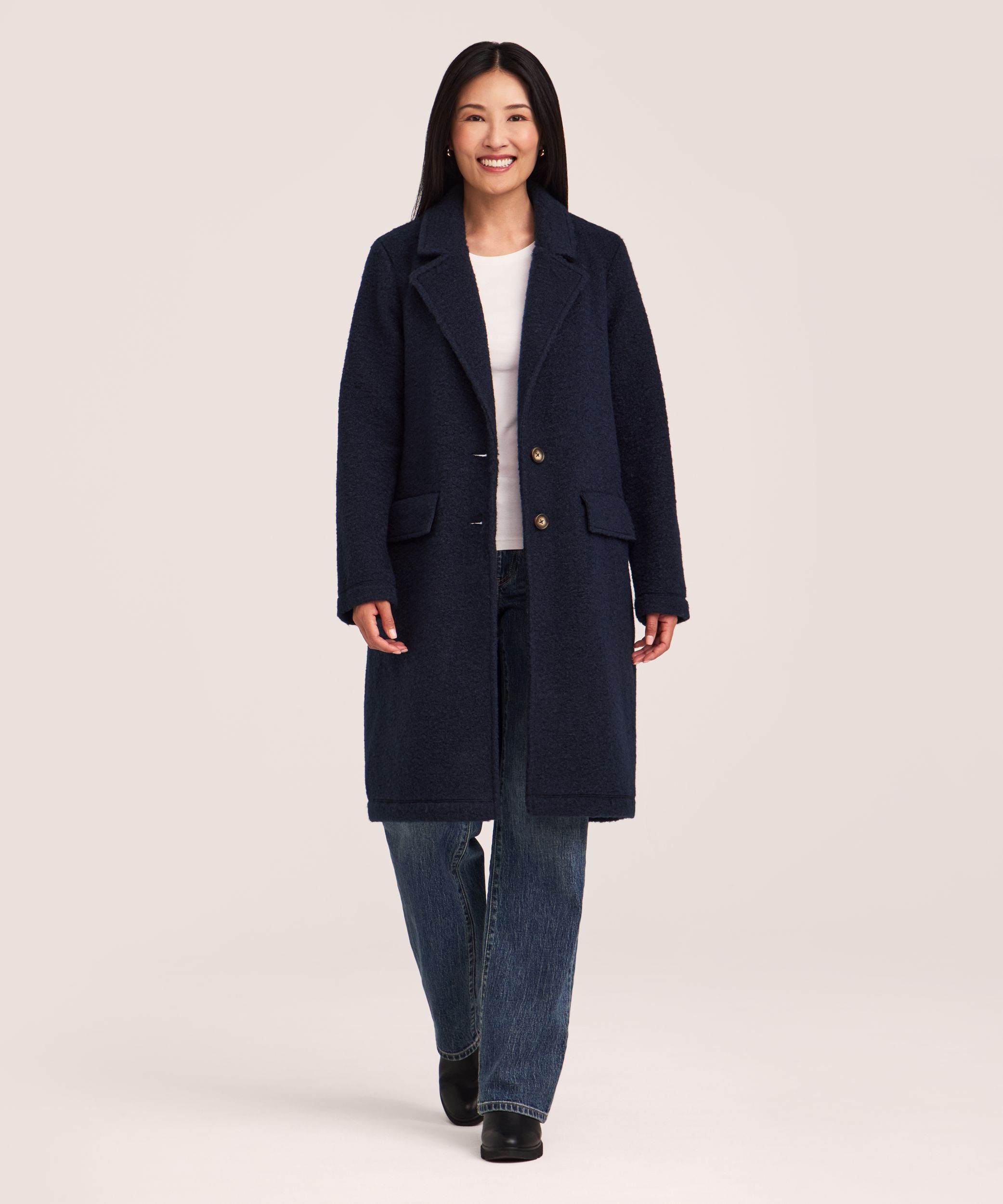 Manteau long en tissu bouclé pour femmes, Denver Hayes