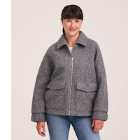 Denver Hayes Women's Boucle Moto Jacket Front_Flat